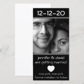 Modern Heart Save The Dates (Grijs) Date (Voorkant / Achterkant)