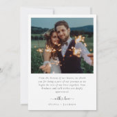 Modern Heart Script Weduwfoto Collage Bedankkaart (Achterkant)