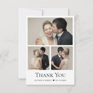 Modern Heart Wedding Fotocollage klein Bedankkaart