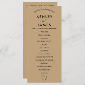 Modern Heart Wedding Programma voor Ceremonie (Voorkant / Achterkant)