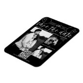 Modern Hearts Black & White Chic Bewaar de datum Magneet (Linkerzijde)