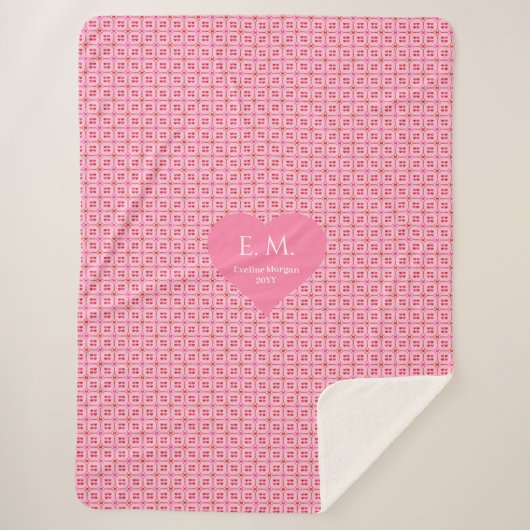 Modern Hearts I Love You Personalized Valentine  Sherpa Deken (Voorkant)