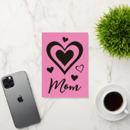 Modern Hearts Moederdag Mam Gold Folie Wenskaart