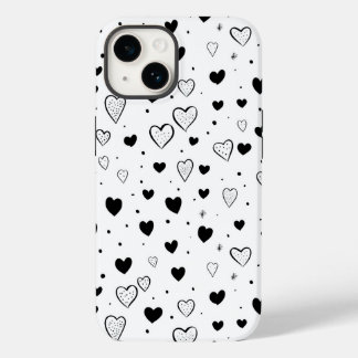 Modern Hearts Pattern Case-Mate iPhone 14 Hoesje