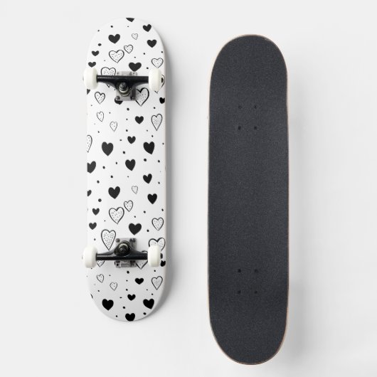 Modern Hearts Pattern Skateboard (Voorkant)