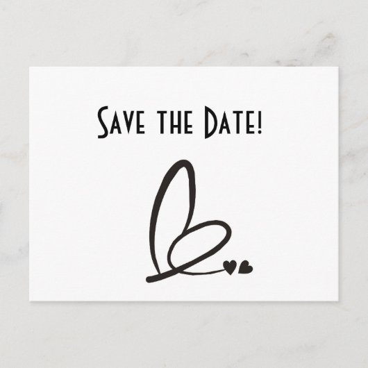Modern Hearts Save the Date Briefkaart (Voorkant)