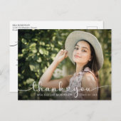 Modern Hearts Script Afstuderen Foto bedankt Briefkaart (Voorkant / Achterkant)