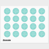 Modern Hearts Turquoise Blauw Groen Save the Date Ronde Sticker (Vel)