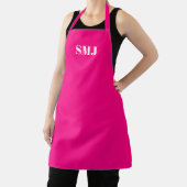 Modern heet roze fuchsia custom monogram initialen schort (Insitu)