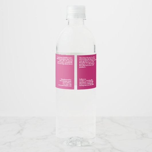 Modern heet roze waterdicht cosmetica potje label waterfles etiket (Achterkant)