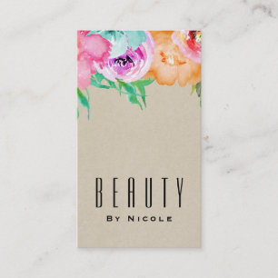 Modern Helder Bloemendesign Bruine Kraft Glam Land Visitekaartje