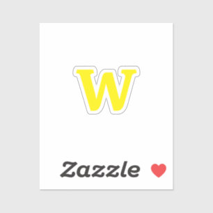 Modern helder geel initiaal lettertype sticker