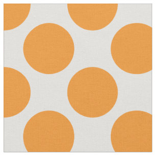 Modern Helder Sinaasappel en Wit Grote Polka Dots Stof