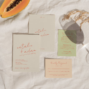 Modern Helder Sinaasappel Retro Fun Whimsical Brui Kaart