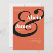 Modern helder sinaasappel zwart vet typografie bru kaart (Voorkant)