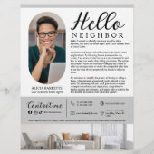 Modern Hello Neighbor Real Estate Agent Advert Flyer (Voorkant)