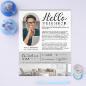 Modern Hello Neighbor Real Estate Agent Advert Flyer (Enkel)