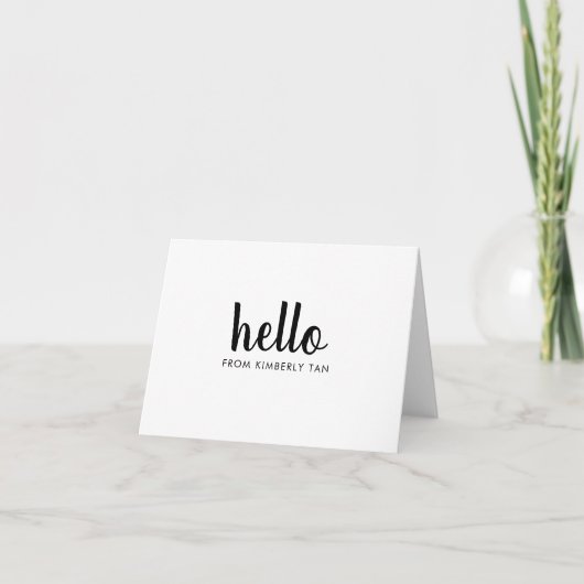Modern Hello Simple Bold Script Typographie Nom (Devant)