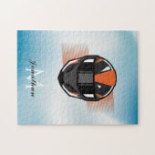 Modern Helmet Racing Motorcross - Aangepaste naam Legpuzzel (Horizontaal)
