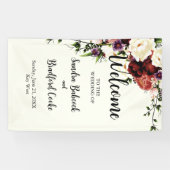 Modern herfst bloem bruiloft welkomstbord  spandoek (Horizontaal)