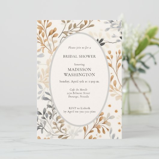 Modern Herfst Foliage Vrijgezellenfeest met QR-cod Kaart (Staand voorkant)