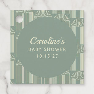 Modern Herfst Herfst Sage Green Baby shower Bedankjes Labels