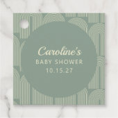 Modern Herfst Herfst Sage Green Baby shower Bedankjes Labels (Voorkant)