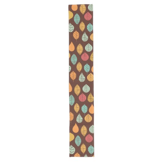 Modern Herfst Leaf Pattern Lange Tafelloper (Voorkant)