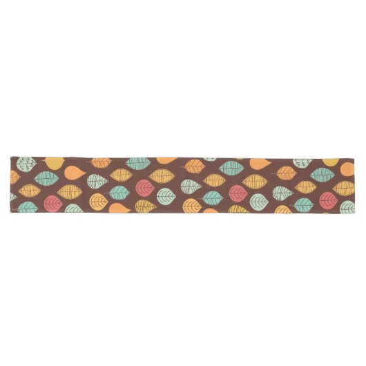 Modern Herfst Leaf Pattern Lange Tafelloper (Horizontaal)