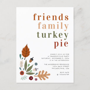 Modern Herfst najaar Thanksgiving Aankondigingskaart