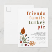 Modern Herfst najaar Thanksgiving Aankondigingskaart (Voorkant / Achterkant)