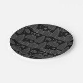 Modern Herfst pompoenpatroon in zwart-wit Papieren Bordje (Gekanteld)