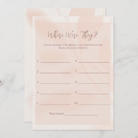 Modern Herfst Roze Bloemen Douche Game Kaart (Voorkant / Achterkant)