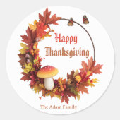 Modern herfstverlof Happy Thanksgiving Ronde Sticker (Voorkant)
