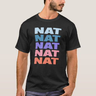 Modern Herhaalde Tekst Nat T-shirt