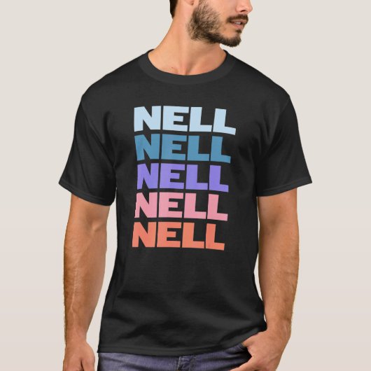 Modern Herhaalde Tekst Nell T-shirt (Voorkant)