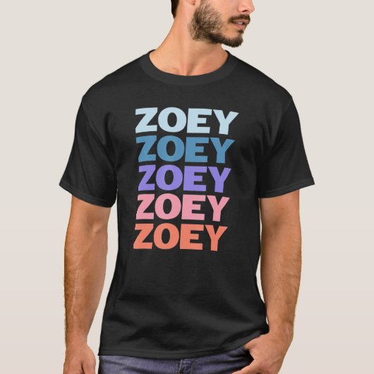 Modern Herhaalde Tekst Zoey T-shirt (Voorkant)
