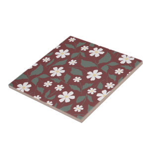 Modern Heritage Daisy Bloemendecoratie Donkerrood Tegeltje