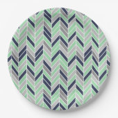 Modern Herringbone Chevron Geometric Pattern Papieren Bordje (Voorkant)