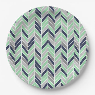 Modern Herringbone Chevron Geometric Pattern Papieren Bordje