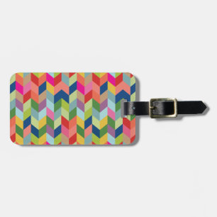 Modern Herringbone Pattern Bagagelabel