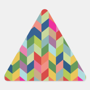 Modern Herringbone Pattern Driehoek Sticker