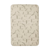 Modern hertenillustratie beige patroon badmat (Voorkant Verticaal)