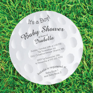 Modern Het is een Boy Golf Ball Baby shower Uitnod Kaart