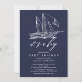 Modern Het is een Boy Sailboat Baby shower Kaart (Voorkant)