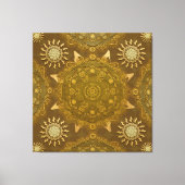 Modern hexa golden ursidae mandala art canvas afdruk (Voorkant)