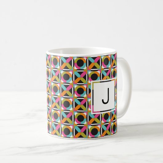 Modern Hexagon Quilt Pattern Coffee Mok (Voorkant rechts)