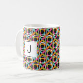 Modern Hexagon Quilt Pattern Coffee Mok (Voorkant links)