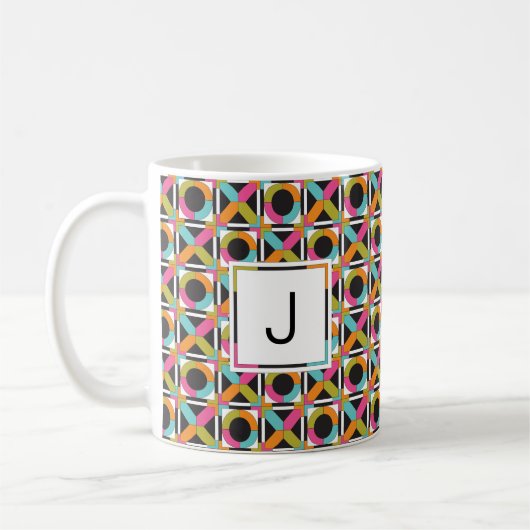 Modern Hexagon Quilt Pattern Coffee Mok (Links)