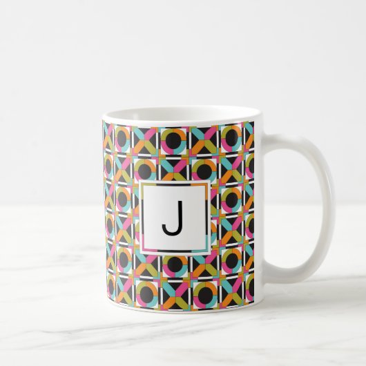 Modern Hexagon Quilt Pattern Coffee Mok (Rechts)